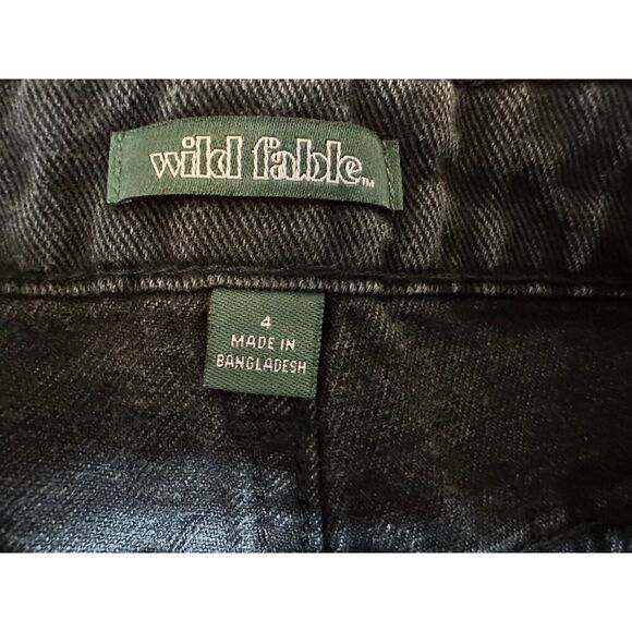 Wild Fable Super High Rise Cut Off Shorts Black Denim Size 4 - Picture 10 of 11